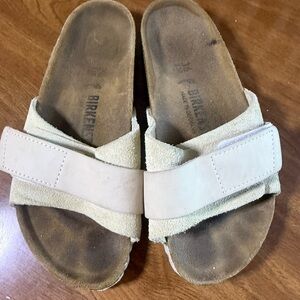 Birkenstock Womens 36 (5) Oita Sandals Shoes Antique White Suede Slide Comfort